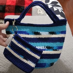 Handmade Crochet Tote Bag & Coin Purse Set